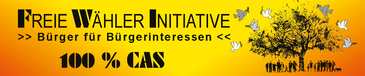 Banner 100%CAS mit FWI-Logo und Bürgerbaum